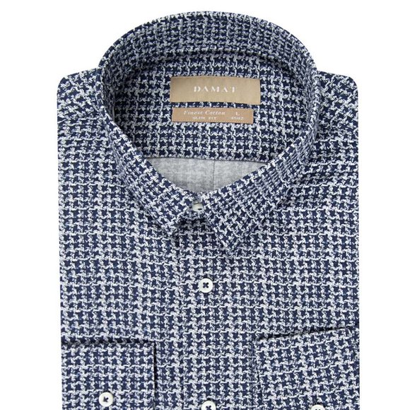 DAMAT Striped Blue Dress Shirt - Picture 1 of 4